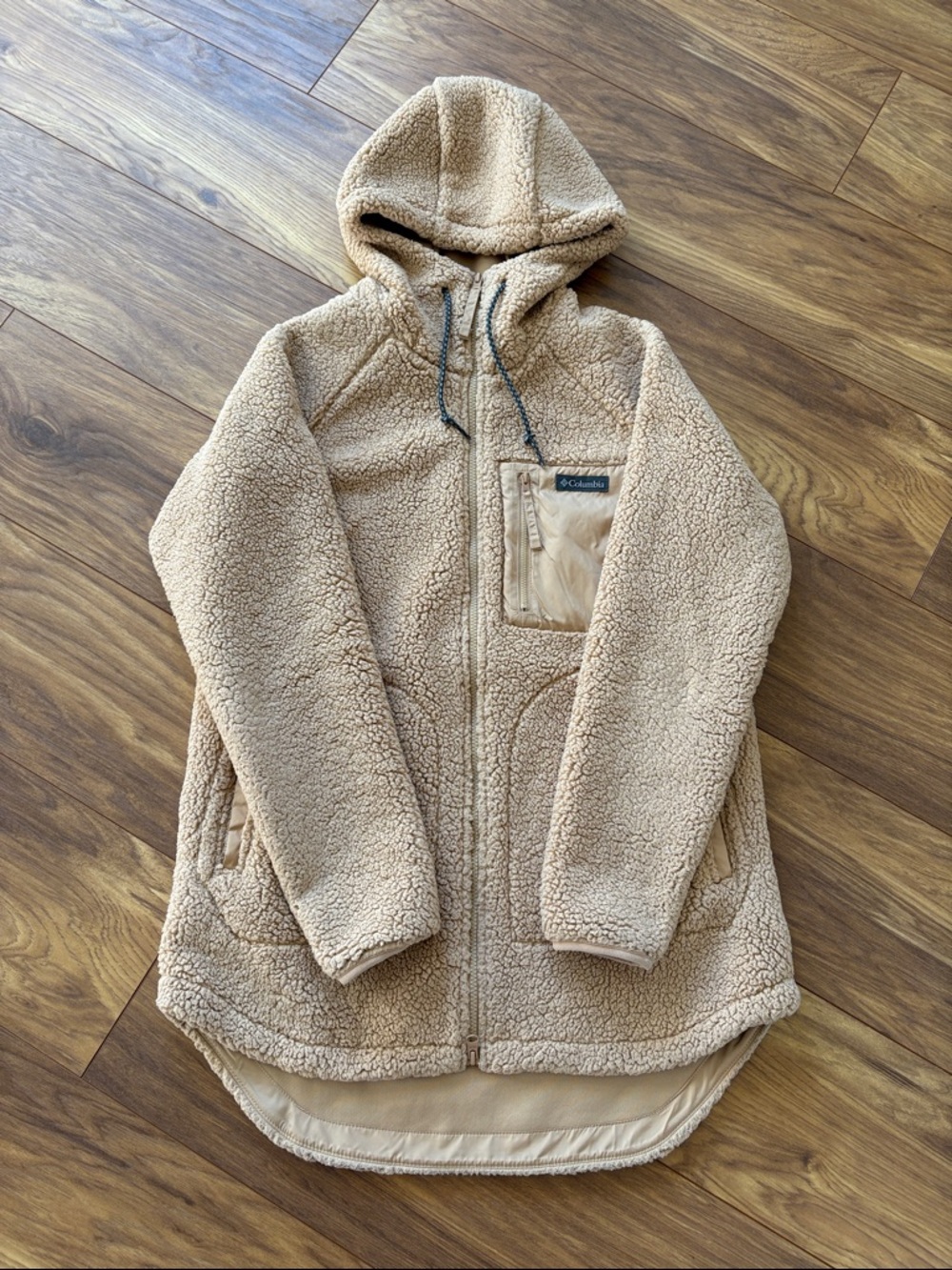 Columbia Women’s Tan Sherpa Hooded Zip Jacket Size L